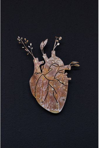 Adorno de Parede Coracao em Ferro Florescer G Mercatto -1-